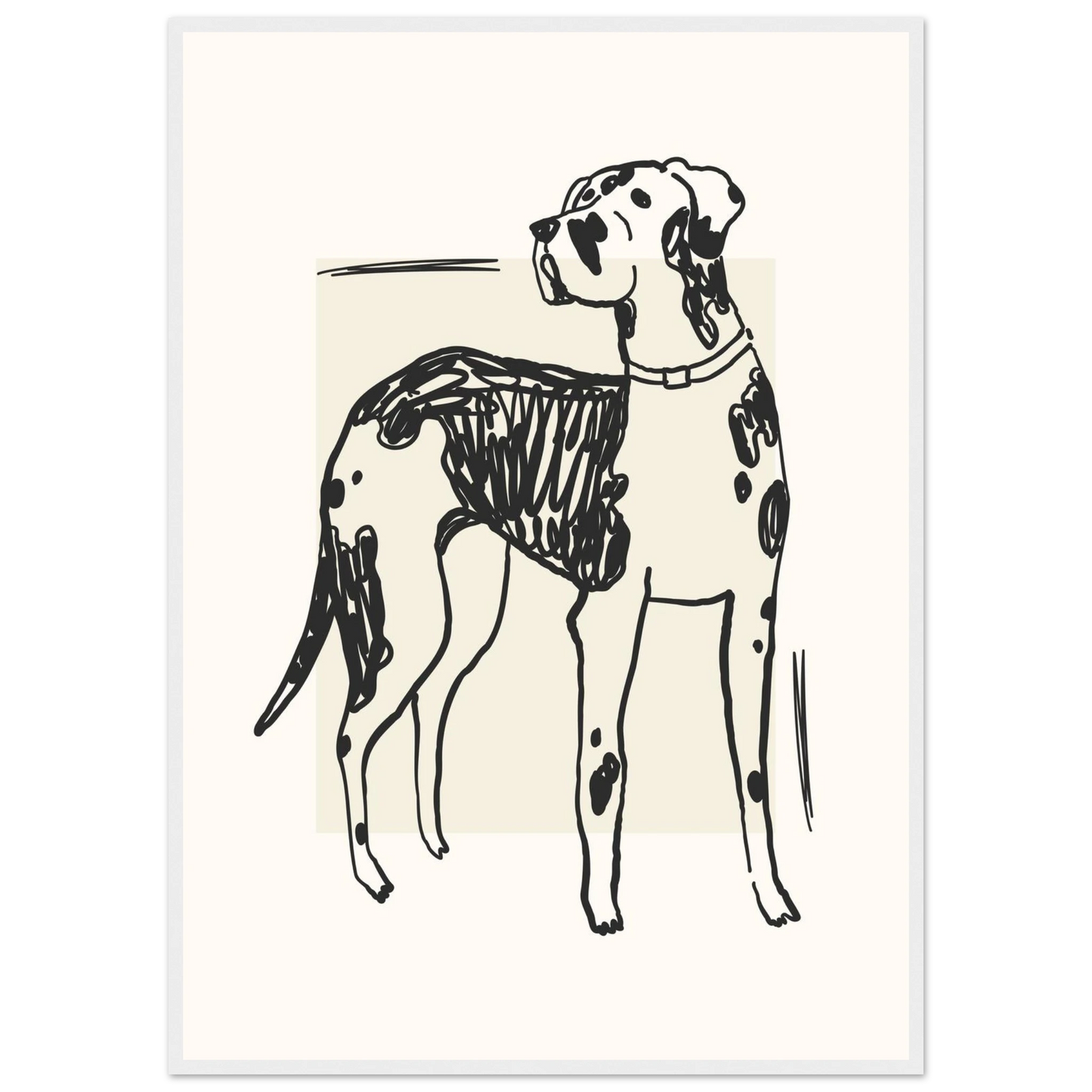 Mans best friend art print in a White frame size 21x29.7 cm / 8x12" affordable wall art by Art Aunty NZ