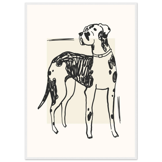 Mans best friend art print in a White frame size 21x29.7 cm / 8x12" affordable wall art by Art Aunty NZ