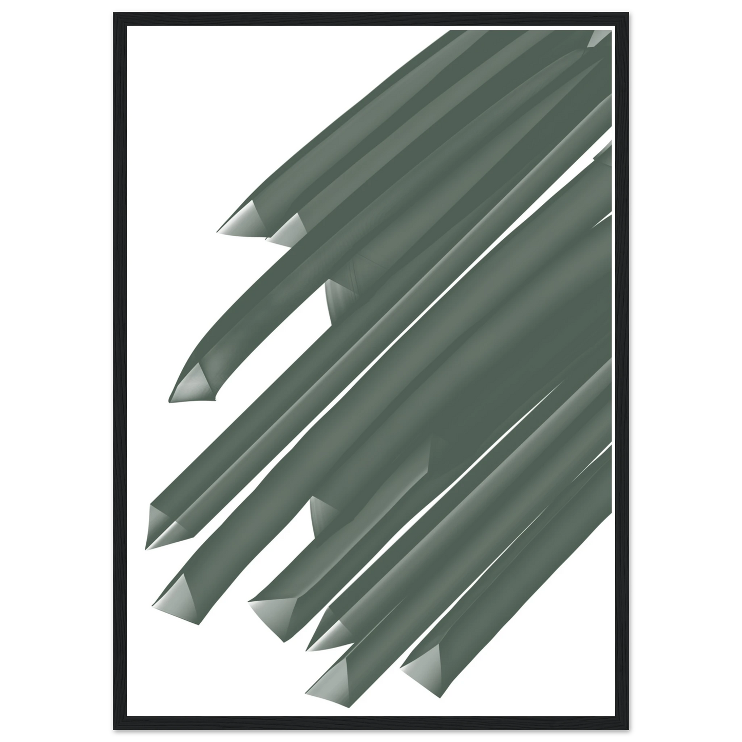 Spare art print in a Black frame size 21x29.7 cm / 8x12" affordable wall art by Art Aunty NZ