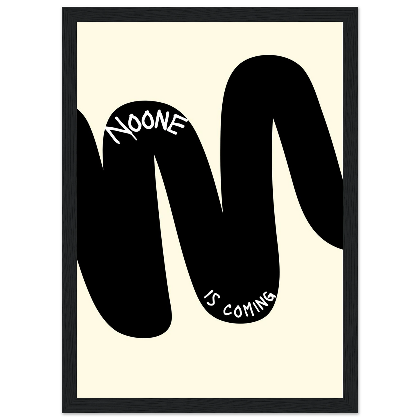 Noone is coming minimalist abstract print by anya trut customize your framed wall art today art print in a White frame size A2 (42 x 59.4  cm) affordable wall art by Art Aunty NZ