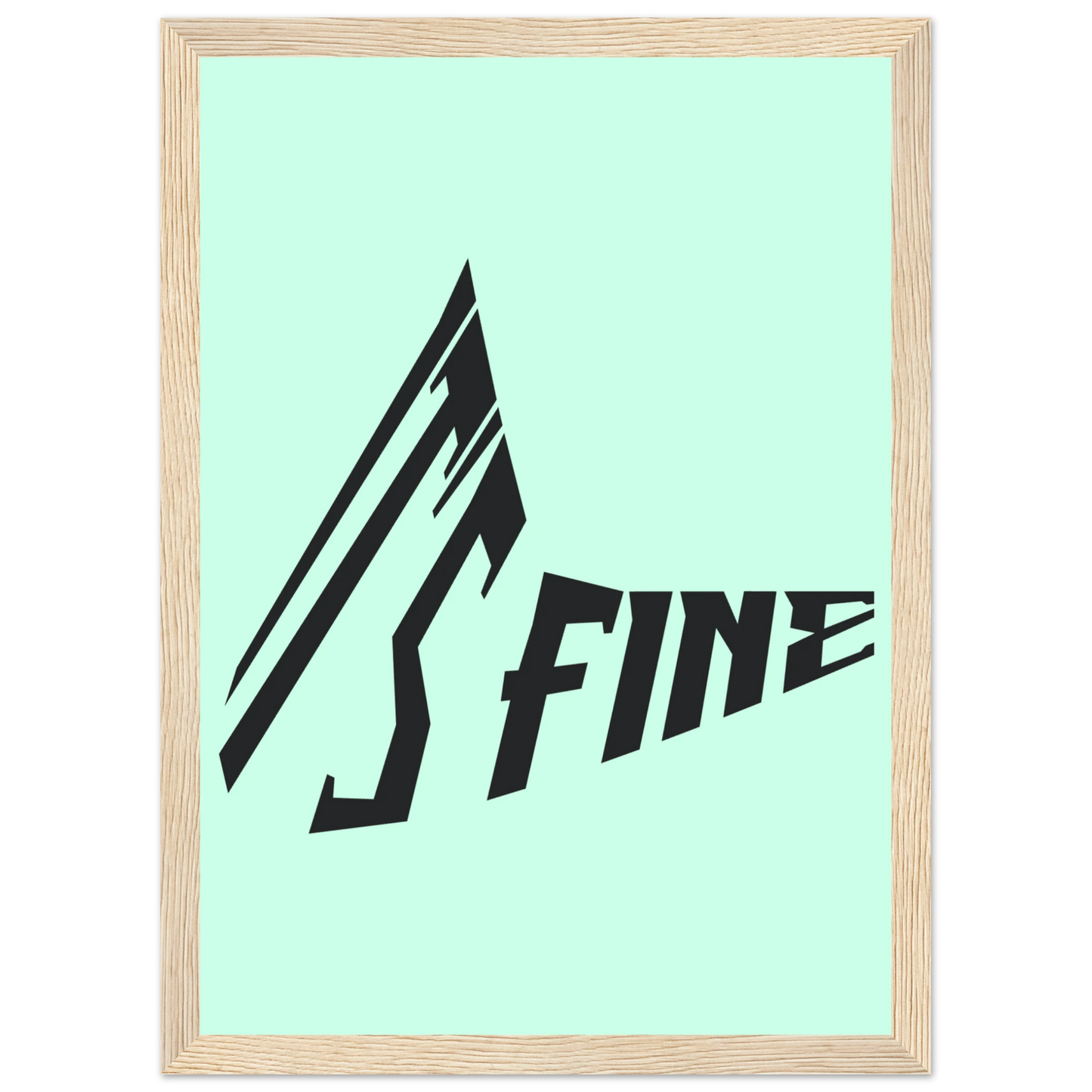Its fine abstract typographic art print modern green black decor by anya trut multiple sizes frames art print in a Black frame size 21x29.7 cm / 8x12" affordable wall art by Art Aunty NZ