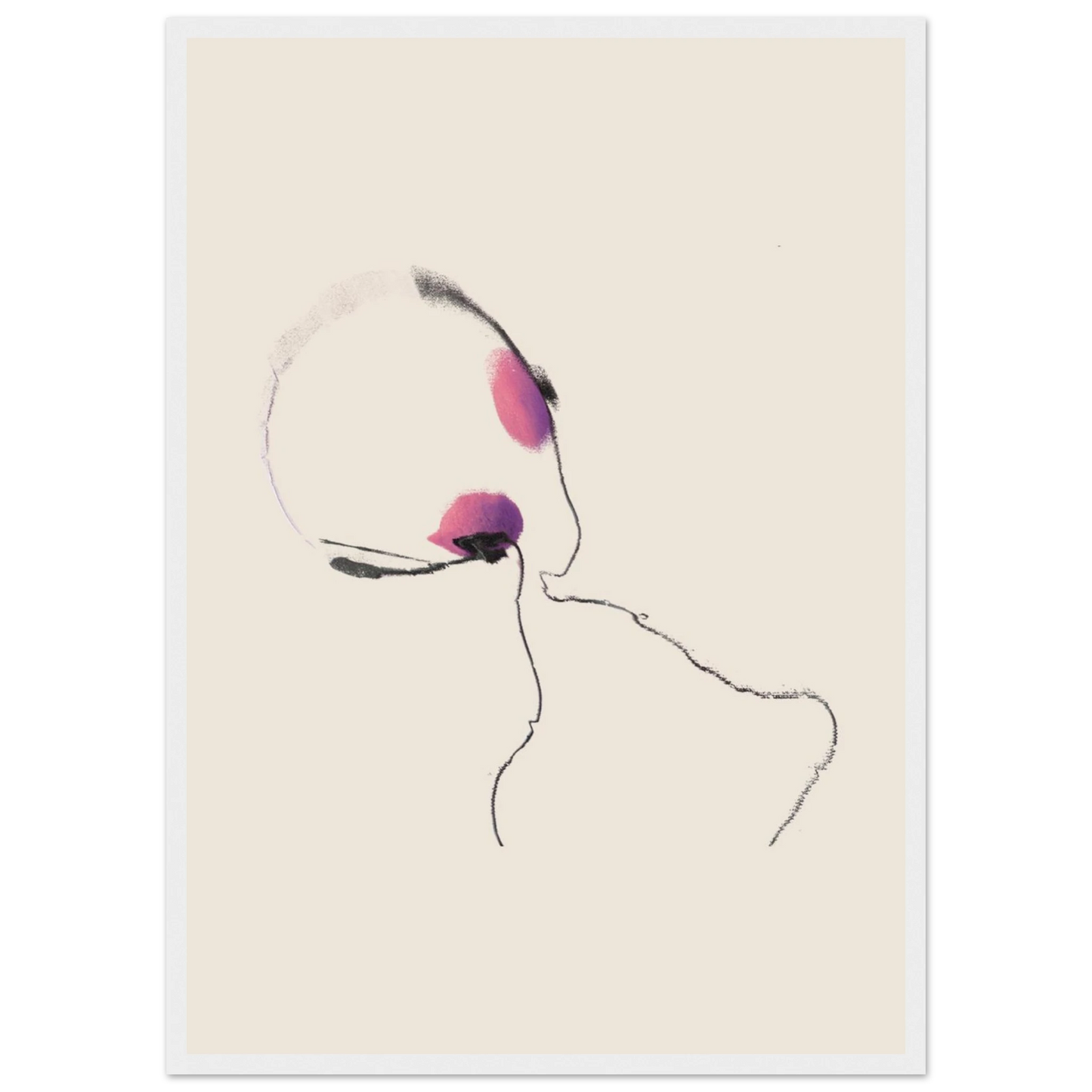 Bliss in the 00s art print in a White frame size A1 (59.4 x 84.1  cm) affordable wall art by Art Aunty NZ