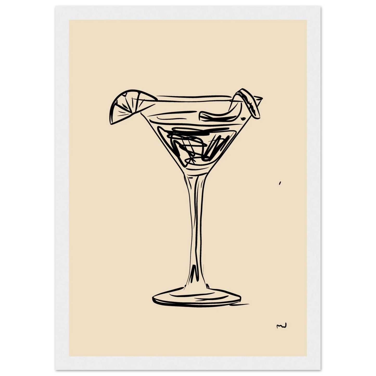 4:00 PM art print in a White frame size A2 (42 x 59.4  cm) affordable wall art by Art Aunty NZ