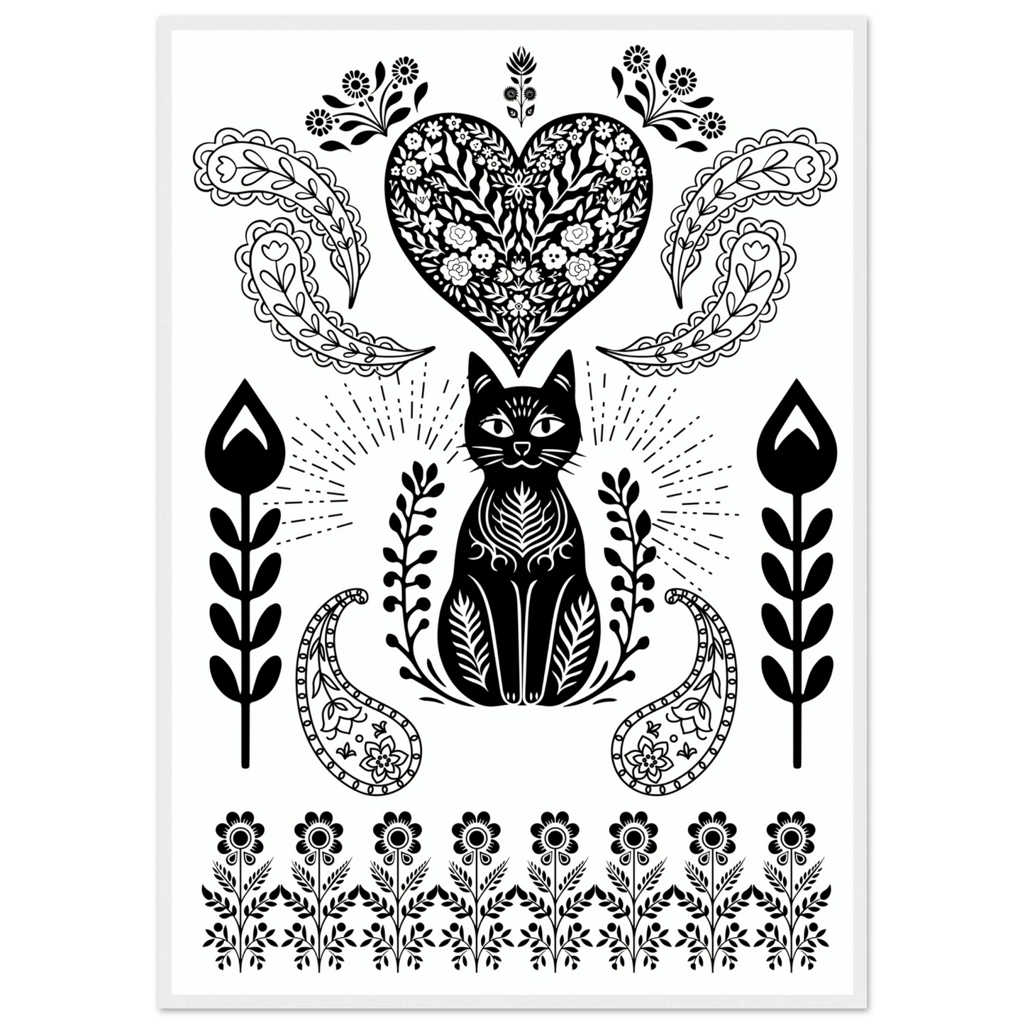 Zen pat art print in a White frame size 21x29.7 cm / 8x12" affordable wall art by Art Aunty NZ