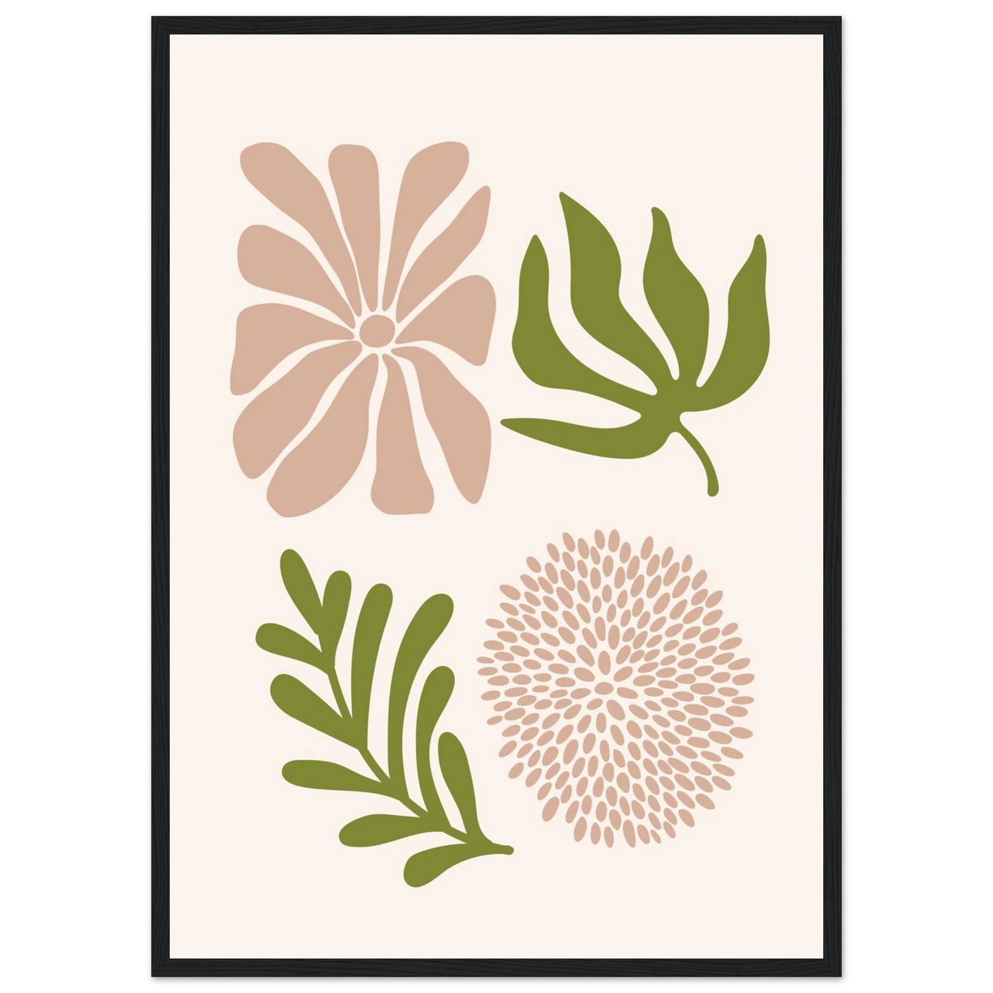 Blooming art print in a White frame size A2 (42 x 59.4  cm) affordable wall art by Art Aunty NZ