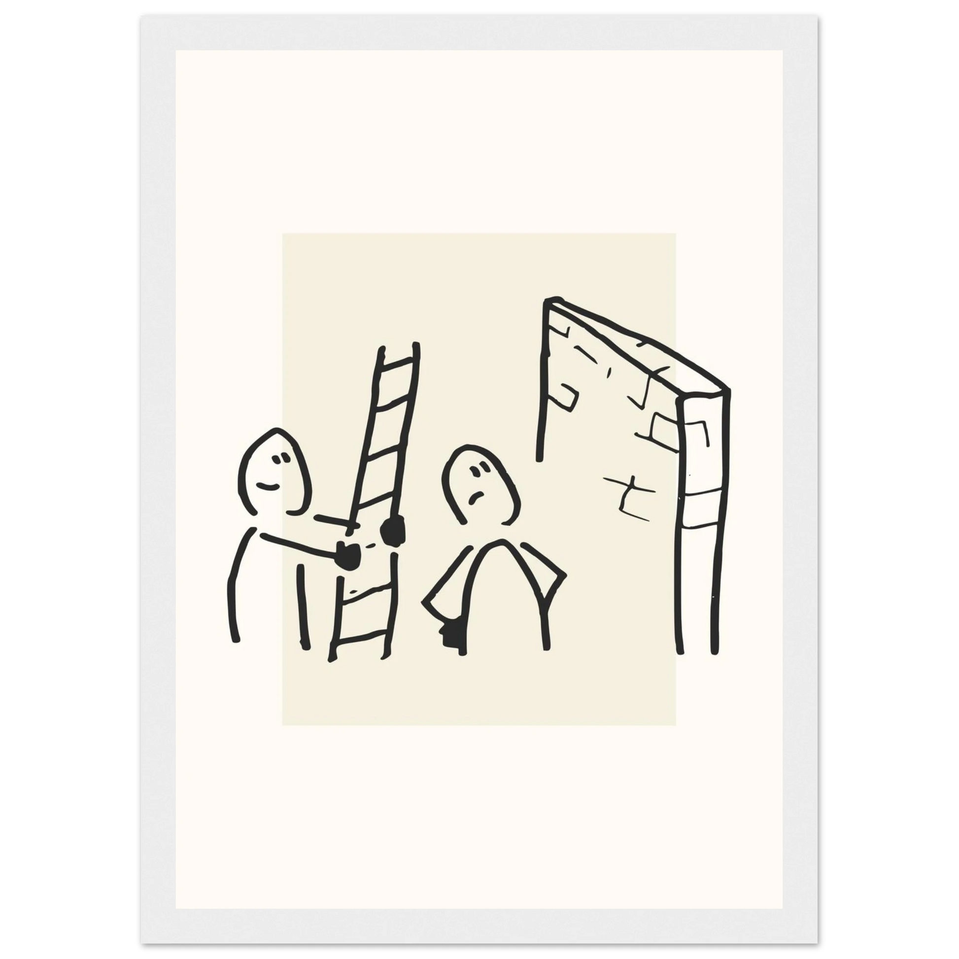 Support art print in a Black frame size A1 (59.4 x 84.1  cm) affordable wall art by Art Aunty NZ