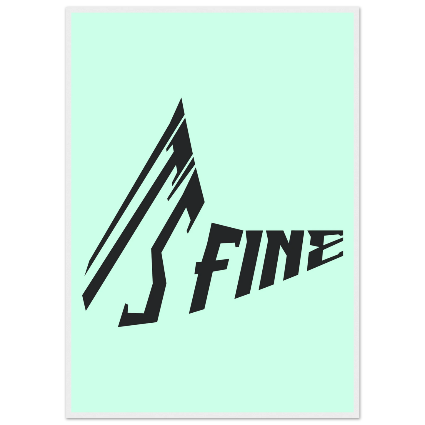 Its fine abstract typographic art print modern green black decor by anya trut multiple sizes frames art print in a White frame size 21x29.7 cm / 8x12" affordable wall art by Art Aunty NZ