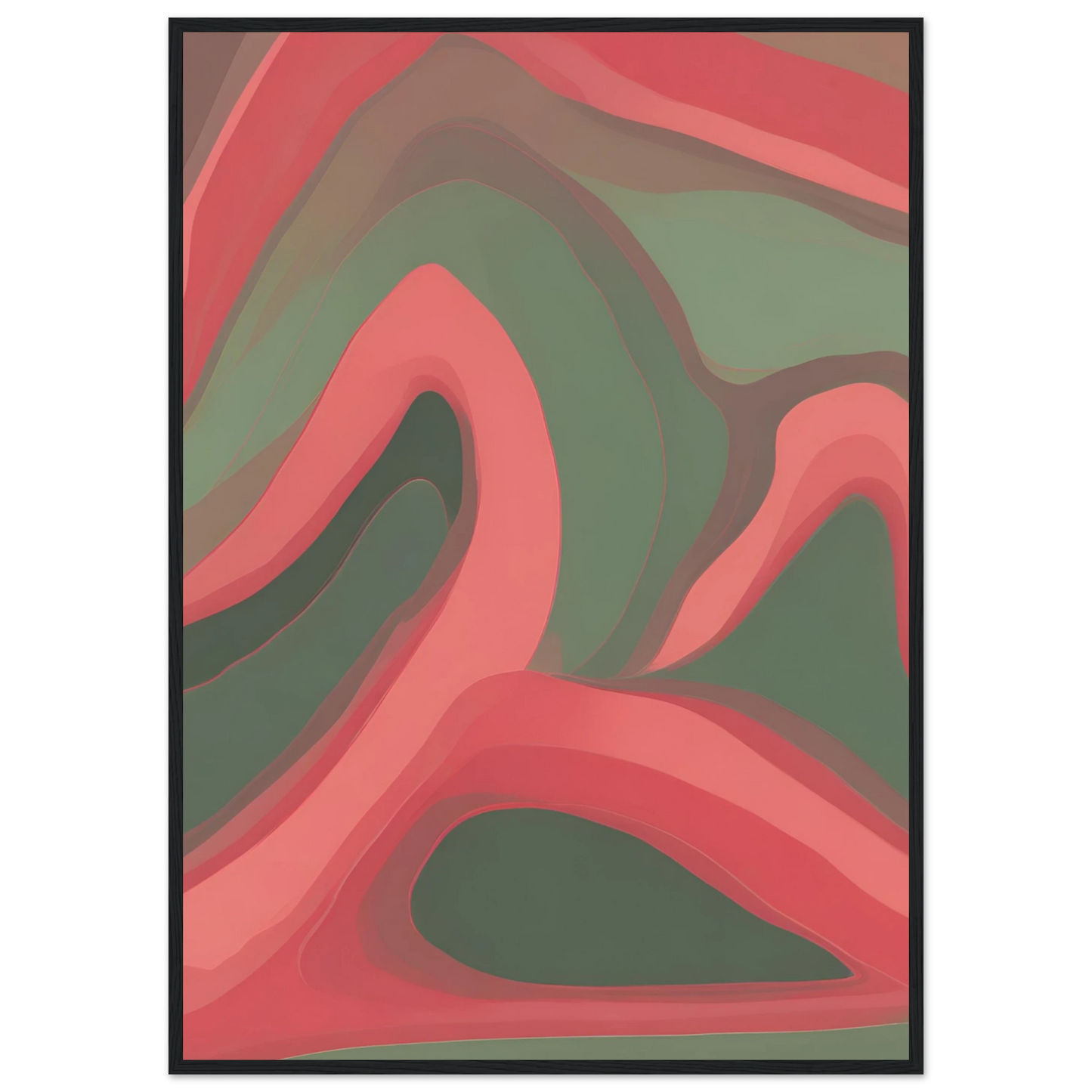 Mountains art print in a Black frame size A1 (59.4 x 84.1  cm) affordable wall art by Art Aunty NZ