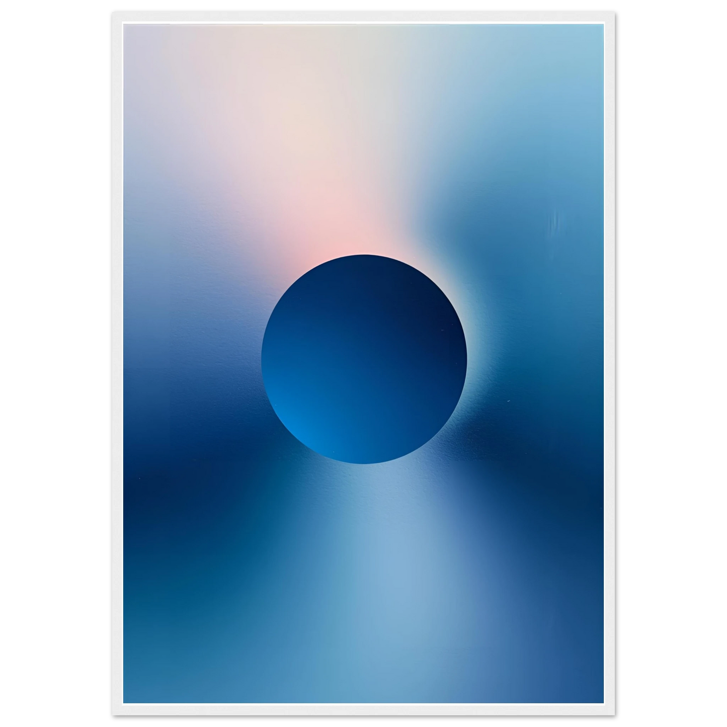 Deep moon art print in a White frame size 21x29.7 cm / 8x12" affordable wall art by Art Aunty NZ