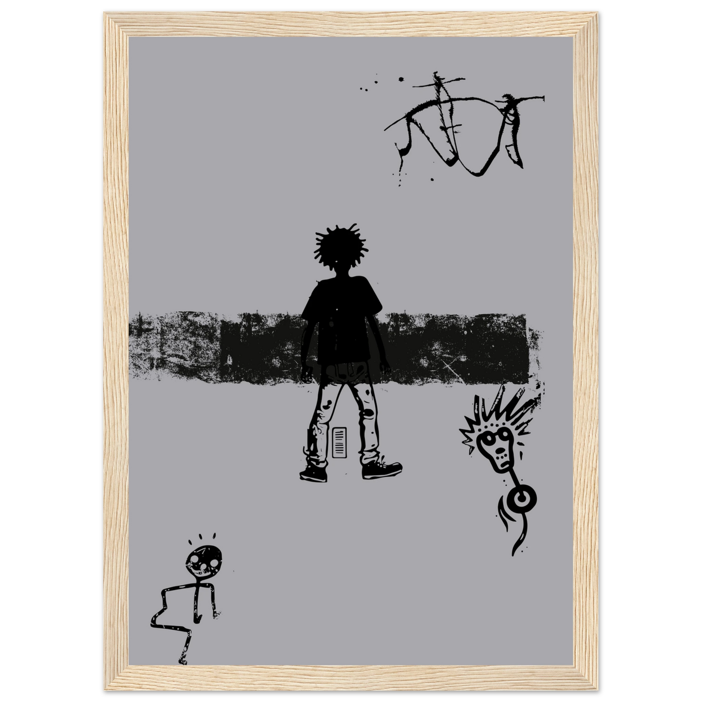 Streamz art print in a Black frame size A1 (59.4 x 84.1  cm) affordable wall art by Art Aunty NZ