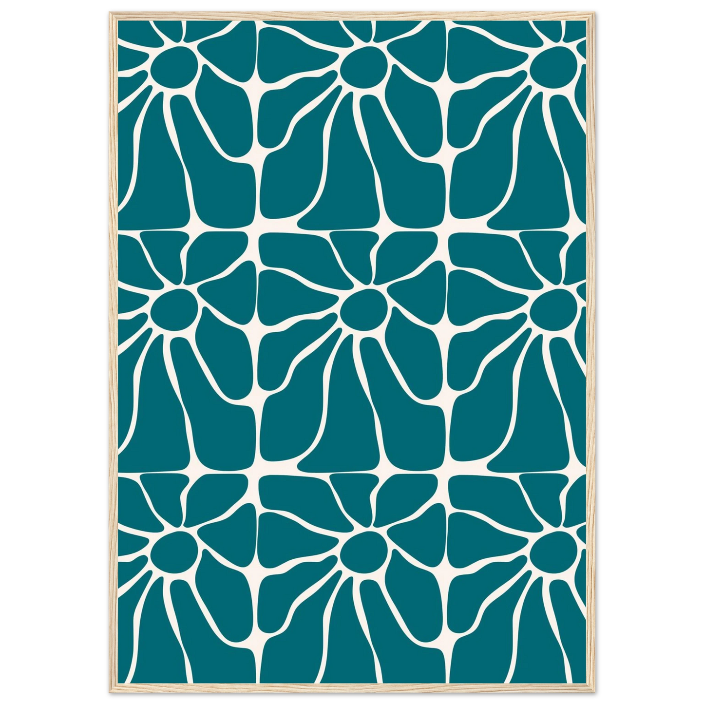 Teal talks art print in a Black frame size A1 (59.4 x 84.1  cm) affordable wall art by Art Aunty NZ