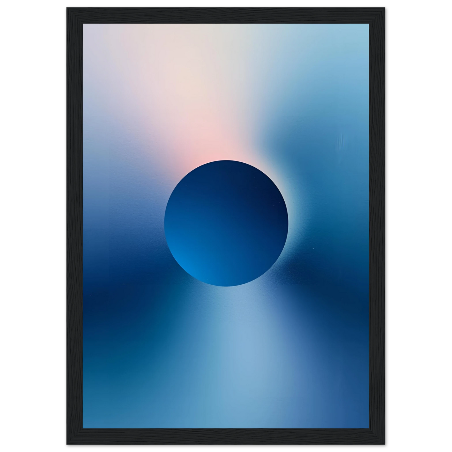 Deep moon art print in a White frame size A2 (42 x 59.4  cm) affordable wall art by Art Aunty NZ