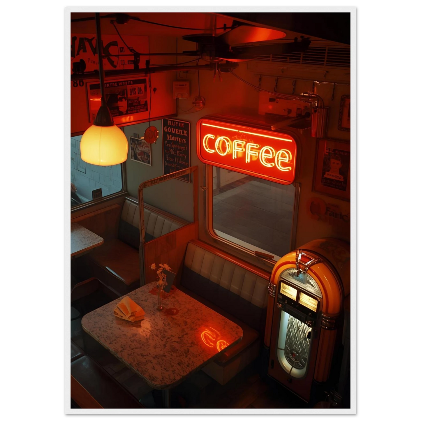 Into the night art print in a White frame size 21x29.7 cm / 8x12" affordable wall art by Art Aunty NZ