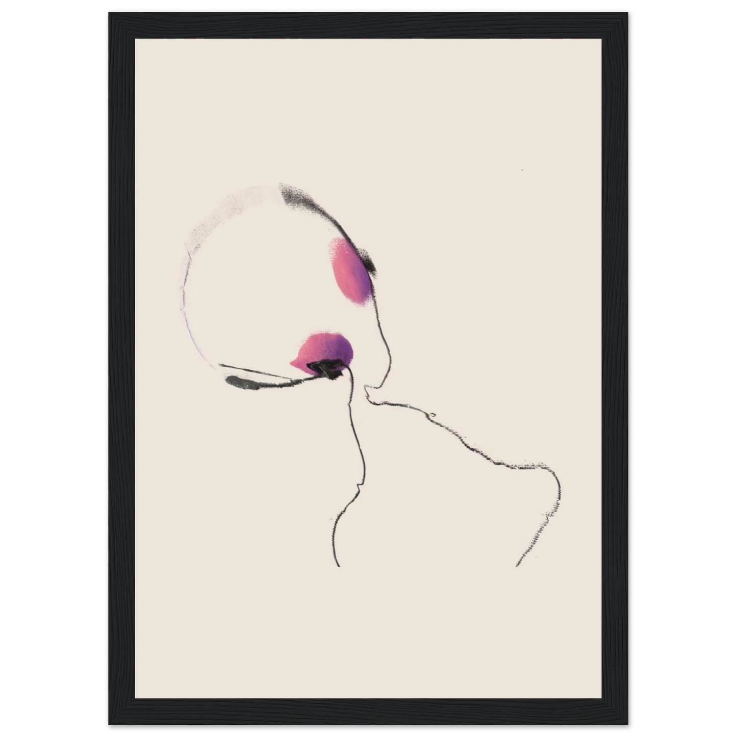 Bliss in the 00s art print in a Black frame size A1 (59.4 x 84.1  cm) affordable wall art by Art Aunty NZ