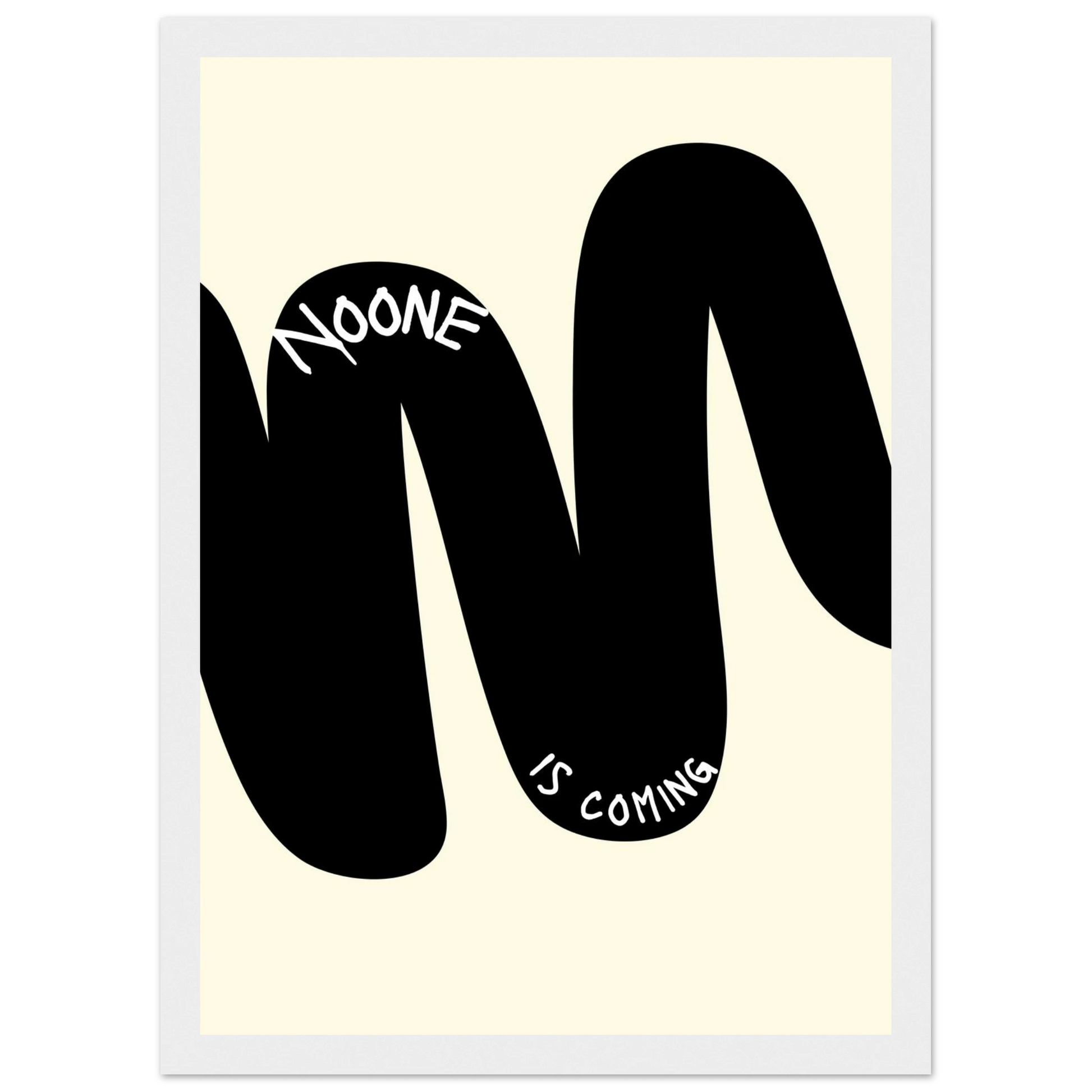 Noone is coming minimalist abstract print by anya trut customize your framed wall art today art print in a Wood frame size A1 (59.4 x 84.1  cm) affordable wall art by Art Aunty NZ