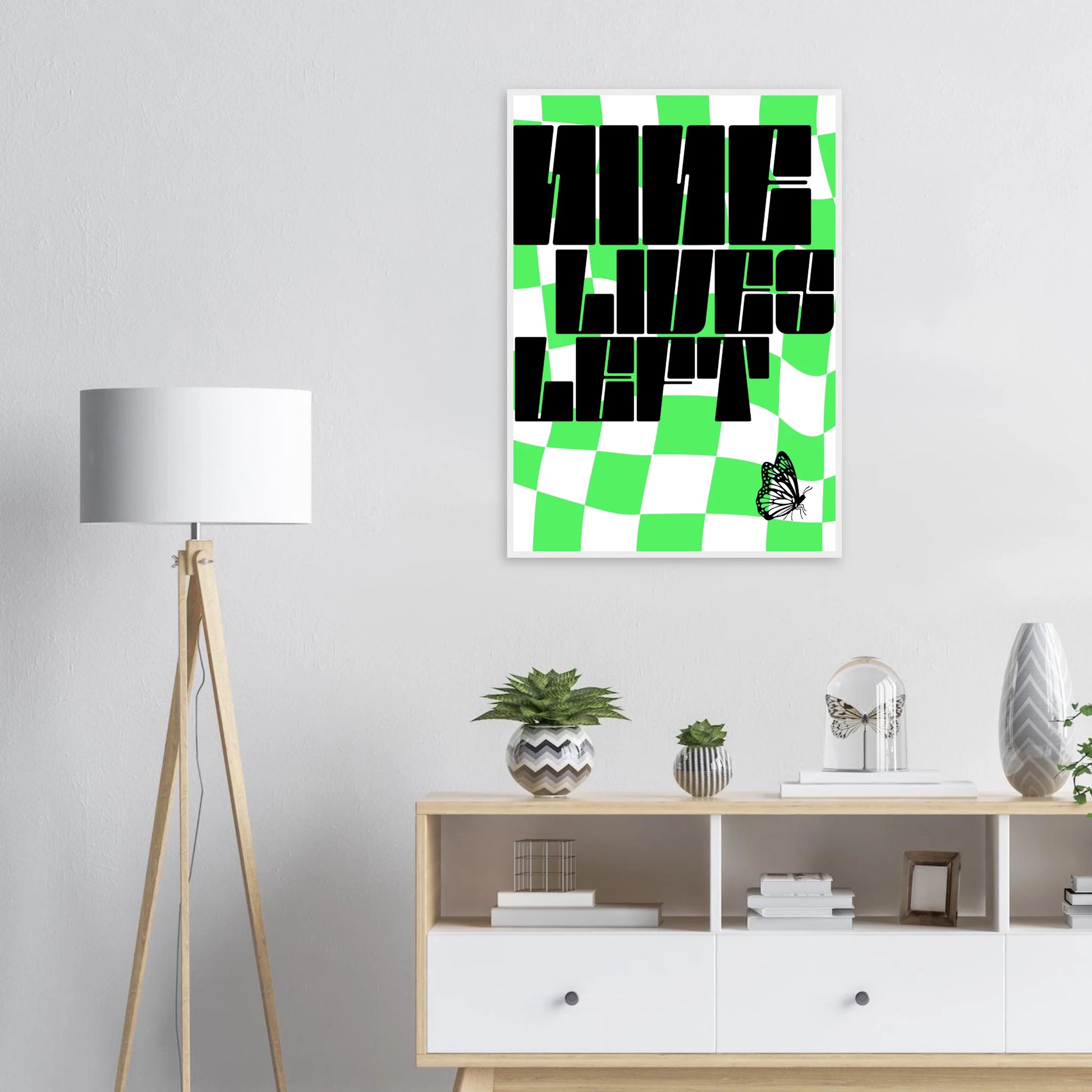 Nine lives left psychedelic pop art print by anya trut choose your size frame art print in a  size  affordable wall art by Art Aunty NZ