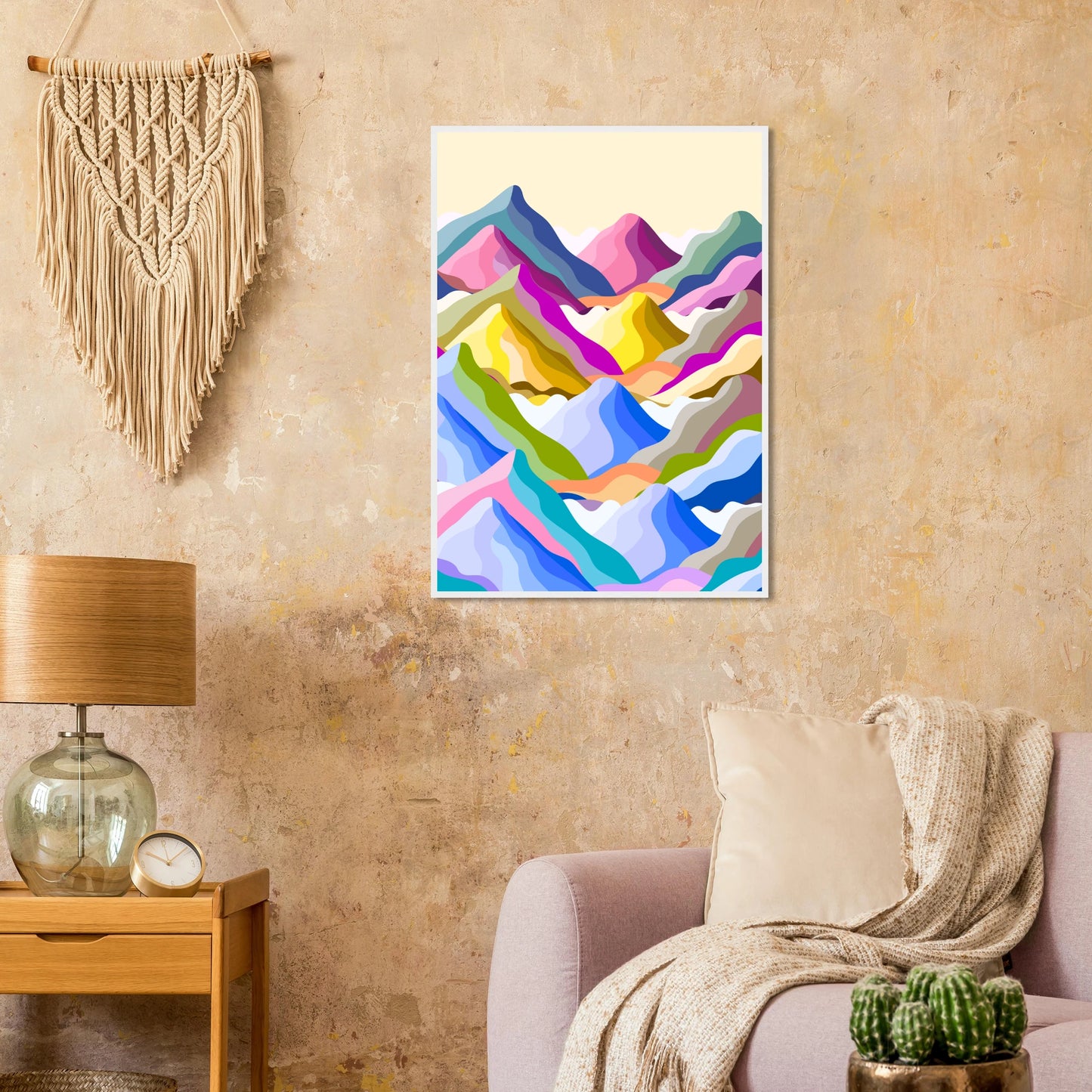 Abstract mountain peaks art print kaleidoscope ridge by anya trut in your choice of frame art print in a  size  affordable wall art by Art Aunty NZ