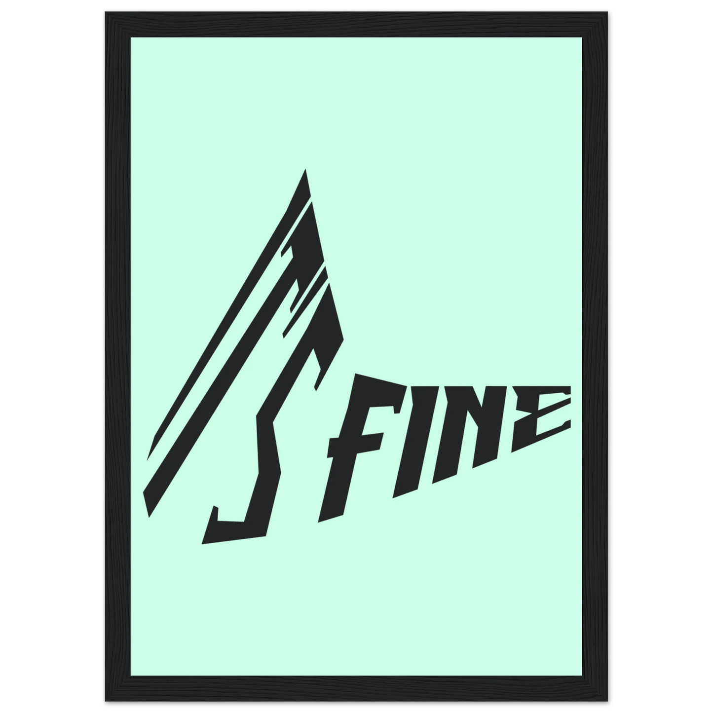 Its fine abstract typographic art print modern green black decor by anya trut multiple sizes frames art print in a White frame size A2 (42 x 59.4  cm) affordable wall art by Art Aunty NZ