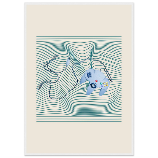 Gameboy art print in a White frame size 21x29.7 cm / 8x12" affordable wall art by Art Aunty NZ