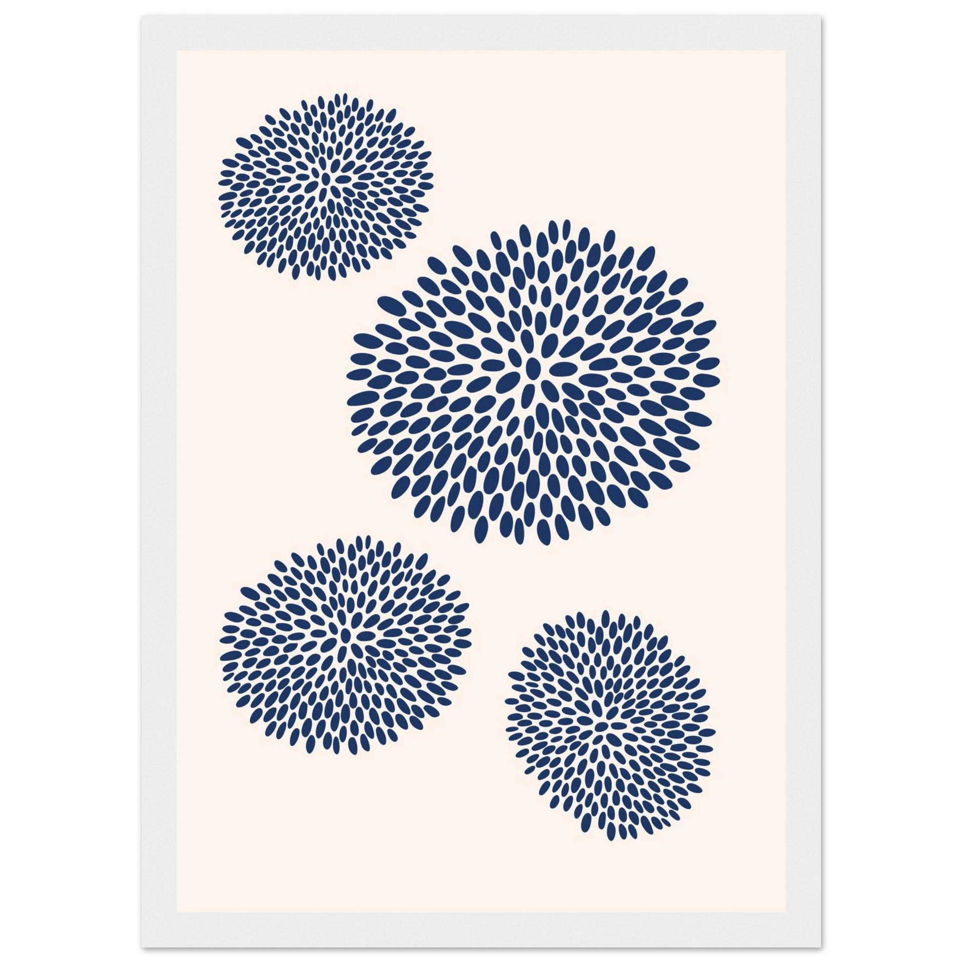 Gardenia art print in a White frame size A1 (59.4 x 84.1  cm) affordable wall art by Art Aunty NZ