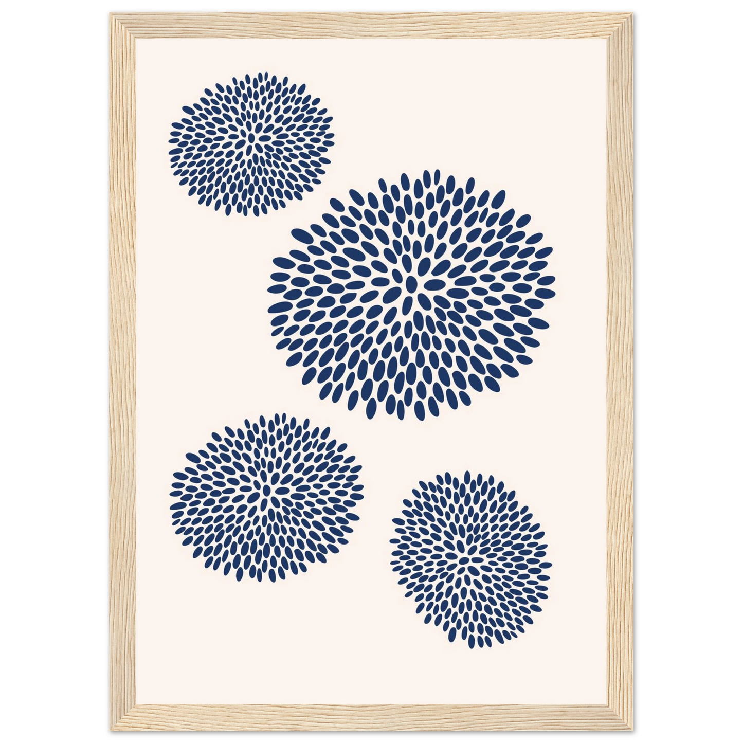 Gardenia art print in a Wood frame size A2 (42 x 59.4  cm) affordable wall art by Art Aunty NZ