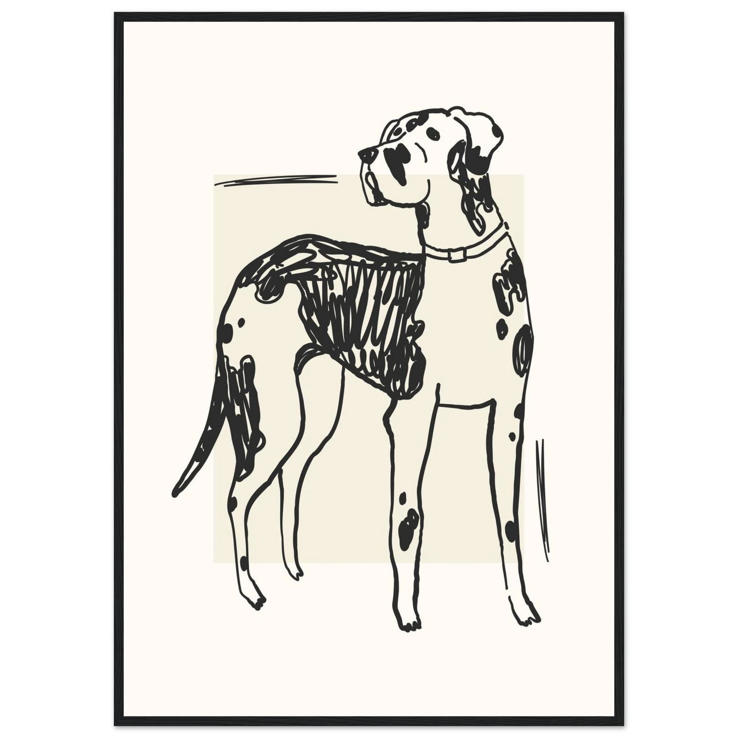 Mans best friend art print in a Black frame size A1 (59.4 x 84.1  cm) affordable wall art by Art Aunty NZ