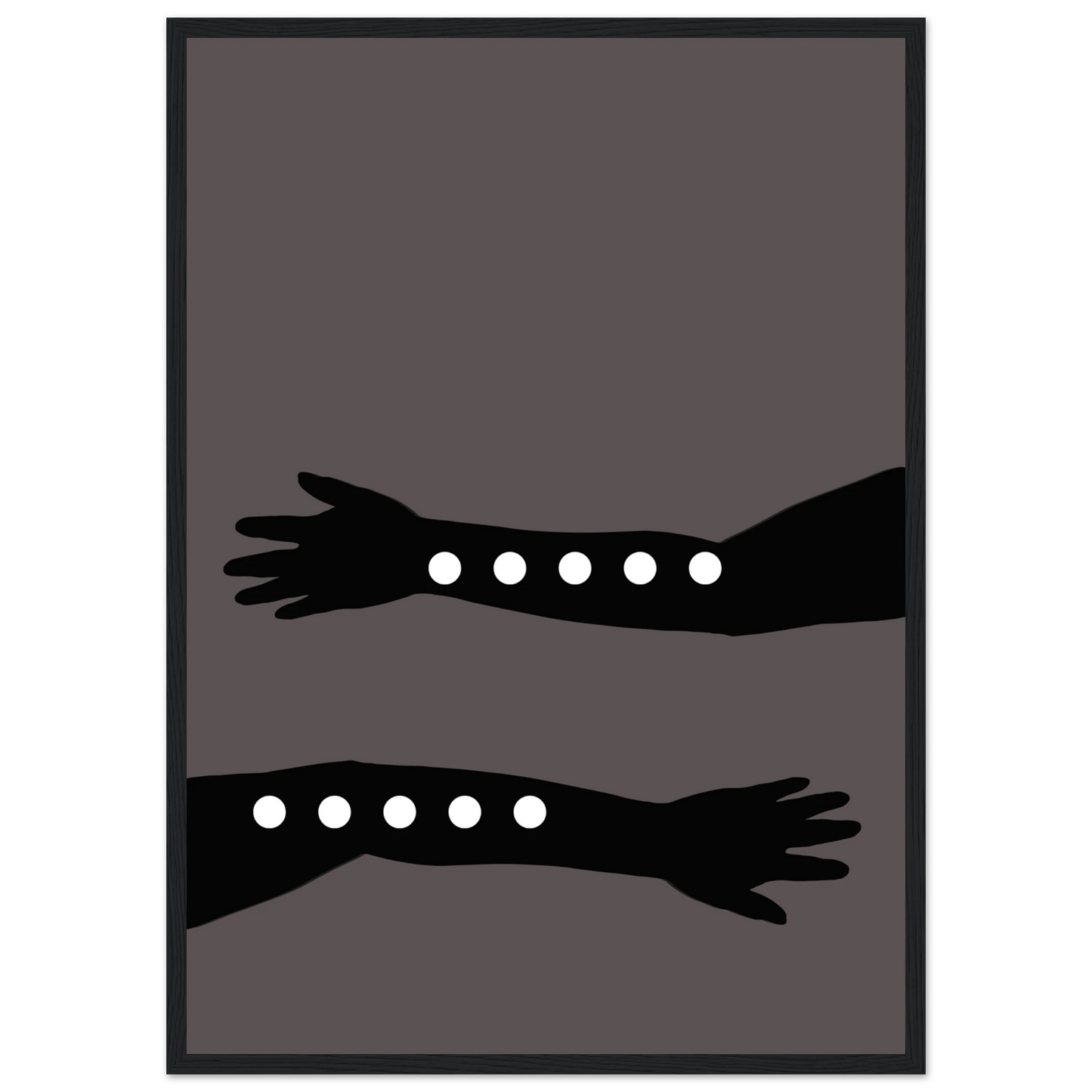 Abstract arms by anya trut striking minimalist wall art multiple sizes frame choices art print in a Wood frame size 21x29.7 cm / 8x12" affordable wall art by Art Aunty NZ