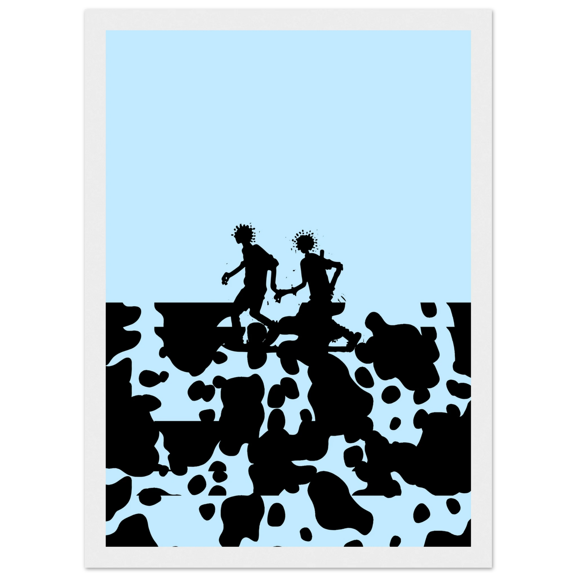 Journey on art print in a White frame size A2 (42 x 59.4  cm) affordable wall art by Art Aunty NZ