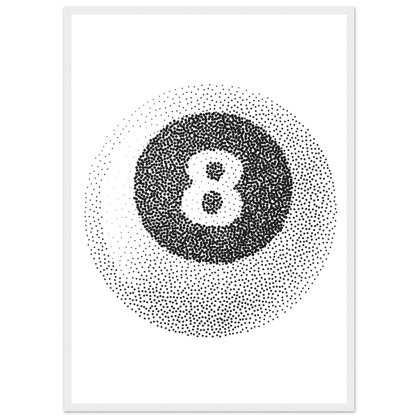 Abstract eight ball dot art print by anya trut choose your size frame art print in a Wood frame size A2 (42 x 59.4  cm) affordable wall art by Art Aunty NZ