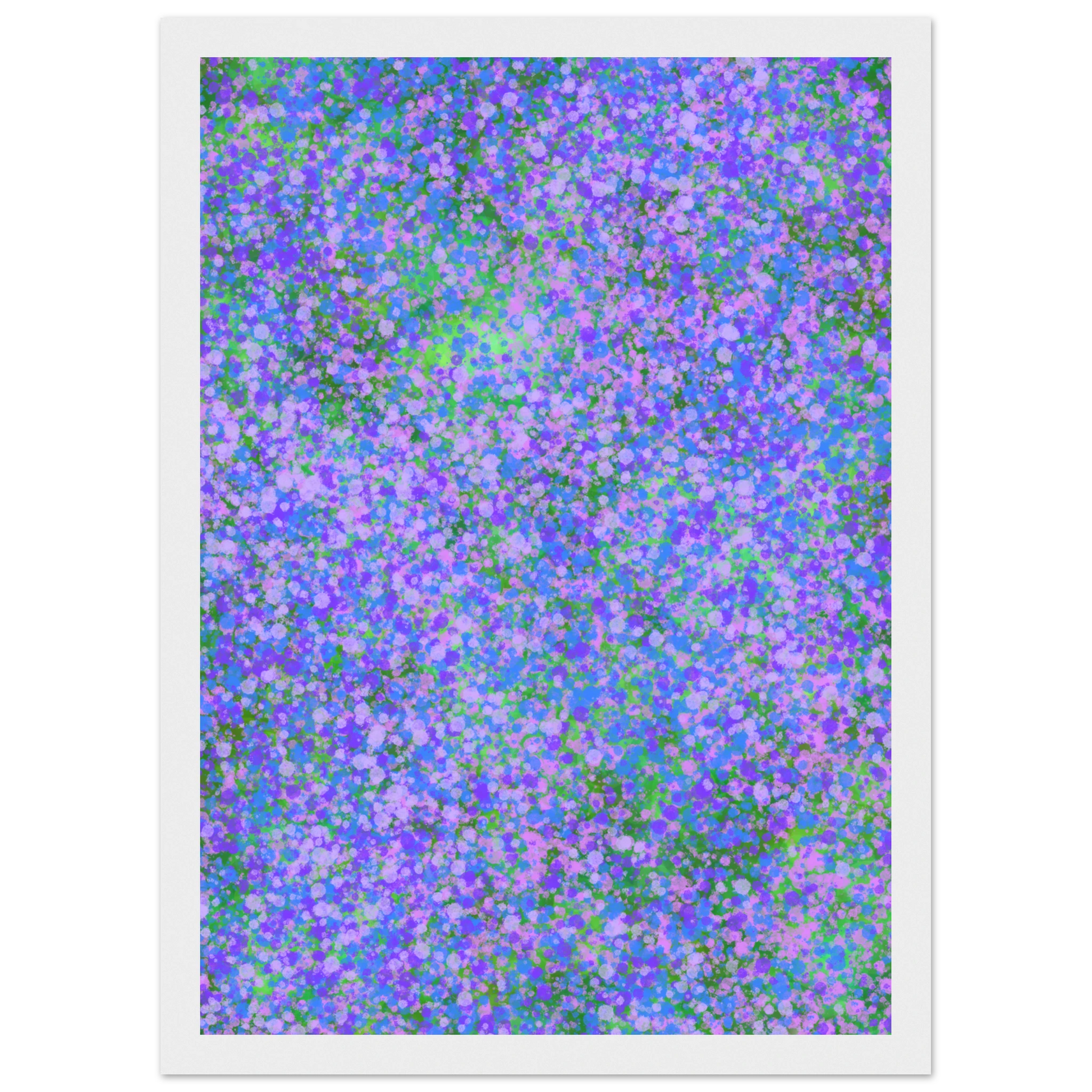 Abstract lavender fields vibrant impressionist art print by anya trut choose your size frame art print in a Wood frame size A1 (59.4 x 84.1  cm) affordable wall art by Art Aunty NZ