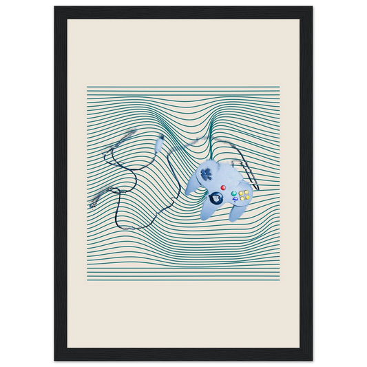 Gameboy art print in a Wood frame size 21x29.7 cm / 8x12" affordable wall art by Art Aunty NZ