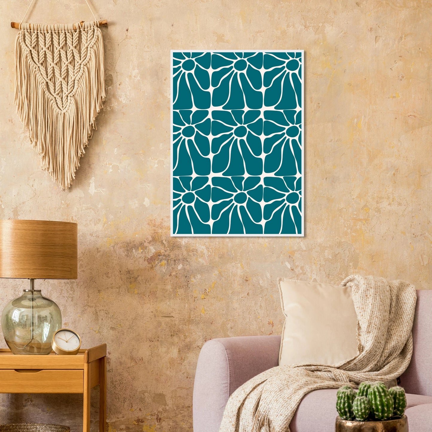 Teal talks art print in a  size  affordable wall art by Art Aunty NZ
