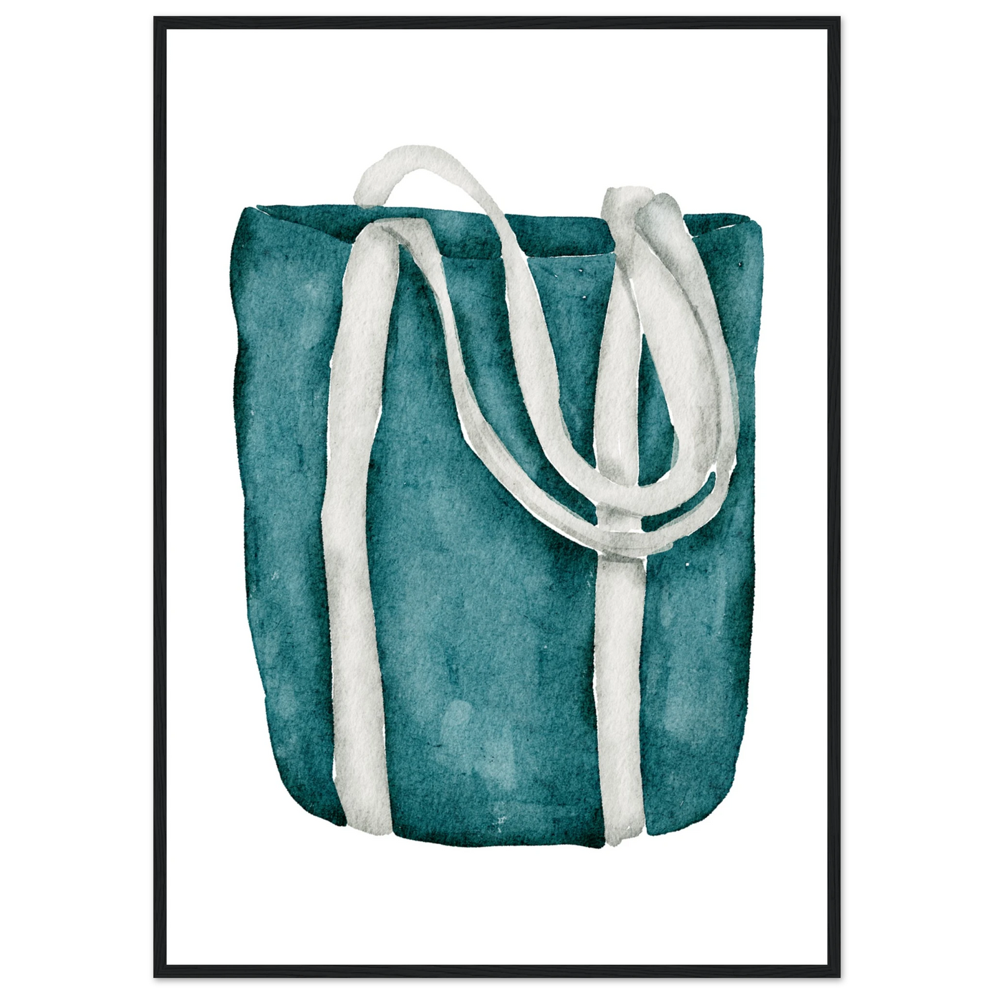 Beach bag 1 art print in a White frame size A1 (59.4 x 84.1  cm) affordable wall art by Art Aunty NZ