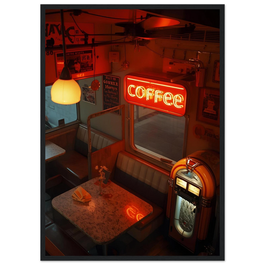 Into the night art print in a Wood frame size 21x29.7 cm / 8x12" affordable wall art by Art Aunty NZ