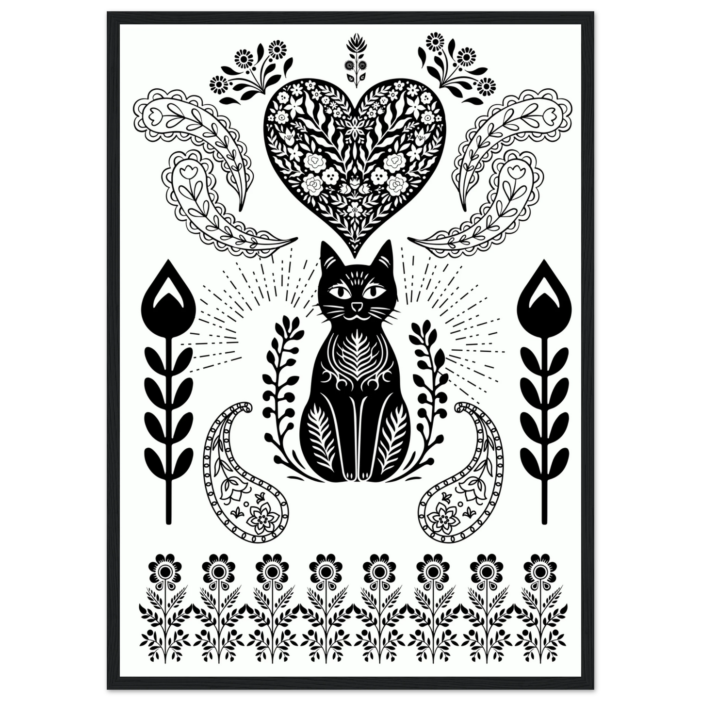 Zen pat art print in a White frame size A1 (59.4 x 84.1  cm) affordable wall art by Art Aunty NZ