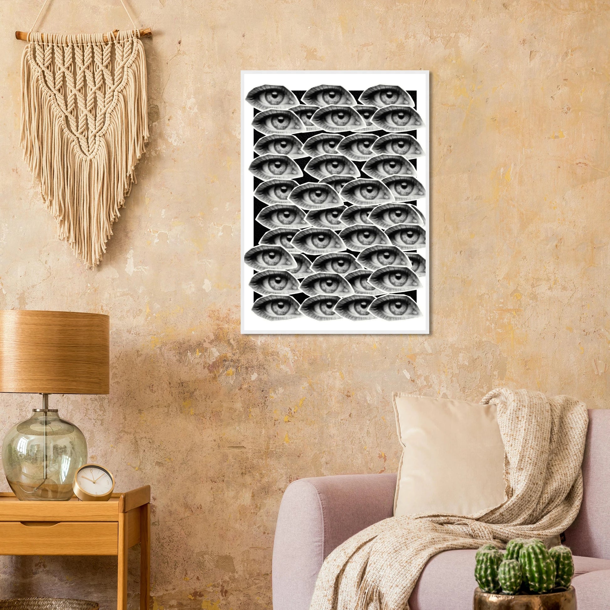 Hypnotic gaze a visionary eye patterned framed poster choose your size frame art print in a  size  affordable wall art by Art Aunty NZ