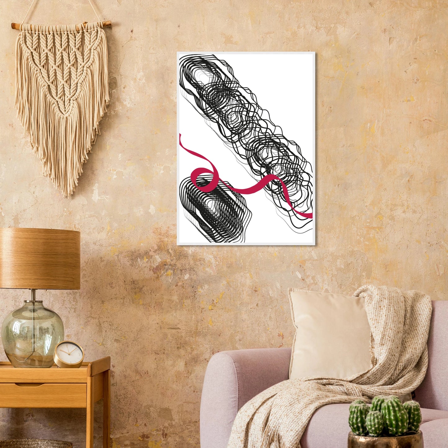 Abstract swirls ribbon framed art print by anya trut modern minimalist wall decor in your choice of size frame art print in a  size  affordable wall art by Art Aunty NZ