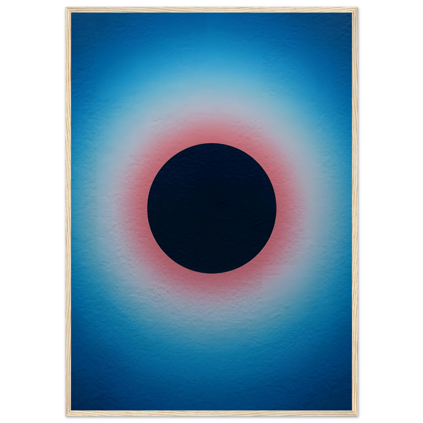 Radiant eclipse framed poster abstract art in three sizes custom frames art print in a Black frame size A1 (59.4 x 84.1  cm) affordable wall art by Art Aunty NZ