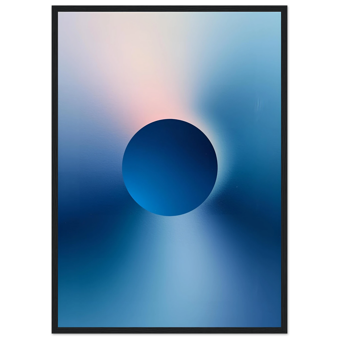 Deep moon art print in a Wood frame size 21x29.7 cm / 8x12" affordable wall art by Art Aunty NZ