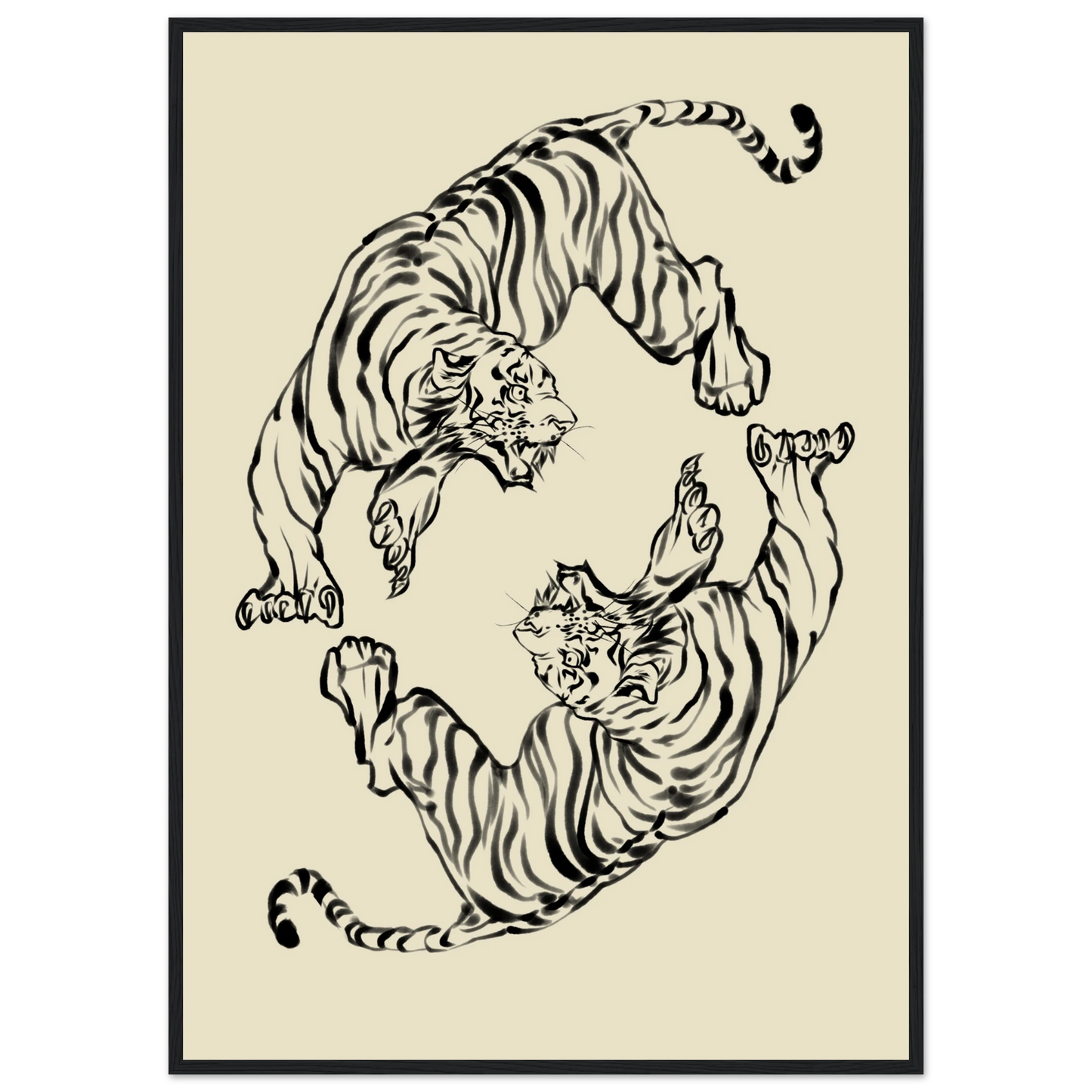 Twice as nice art print in a Black frame size A2 (42 x 59.4  cm) affordable wall art by Art Aunty NZ