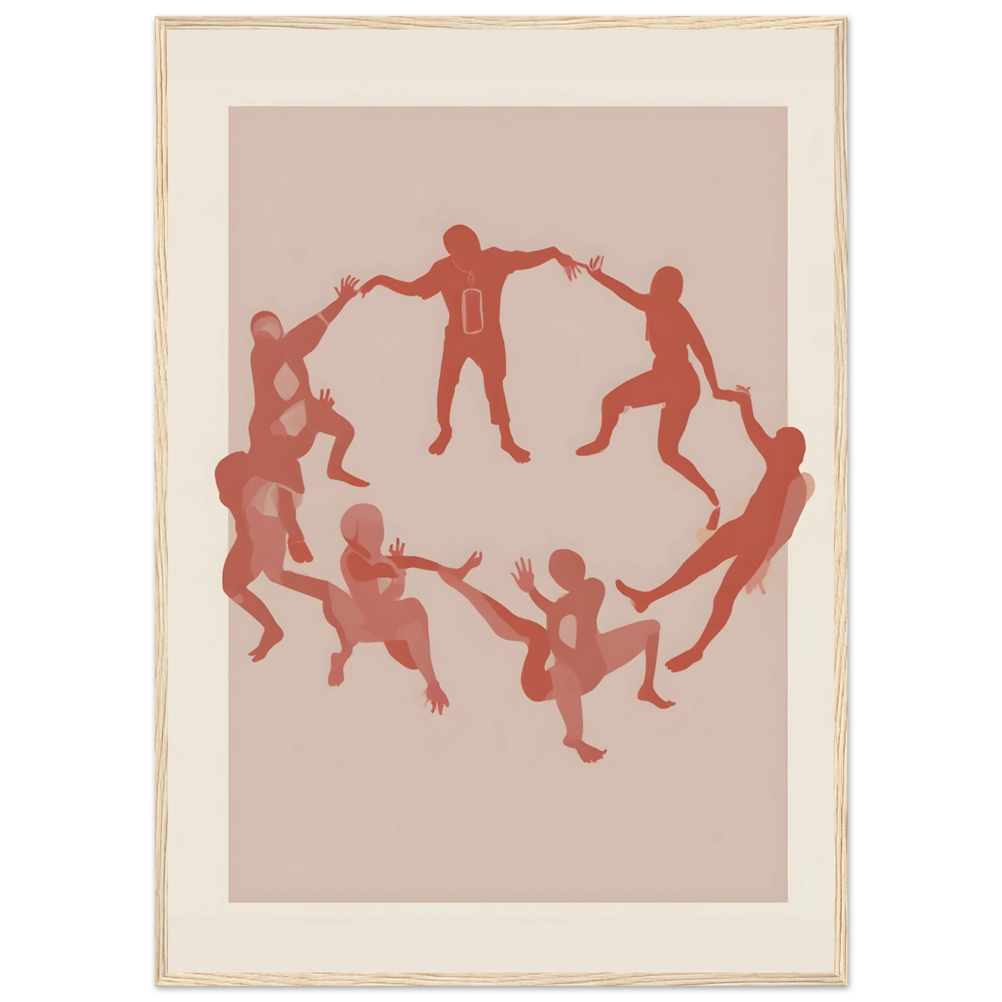 Unity in motion by anya trut modern figurative art print available in multiple sizes and frames art print in a Black frame size 21x29.7 cm / 8x12" affordable wall art by Art Aunty NZ