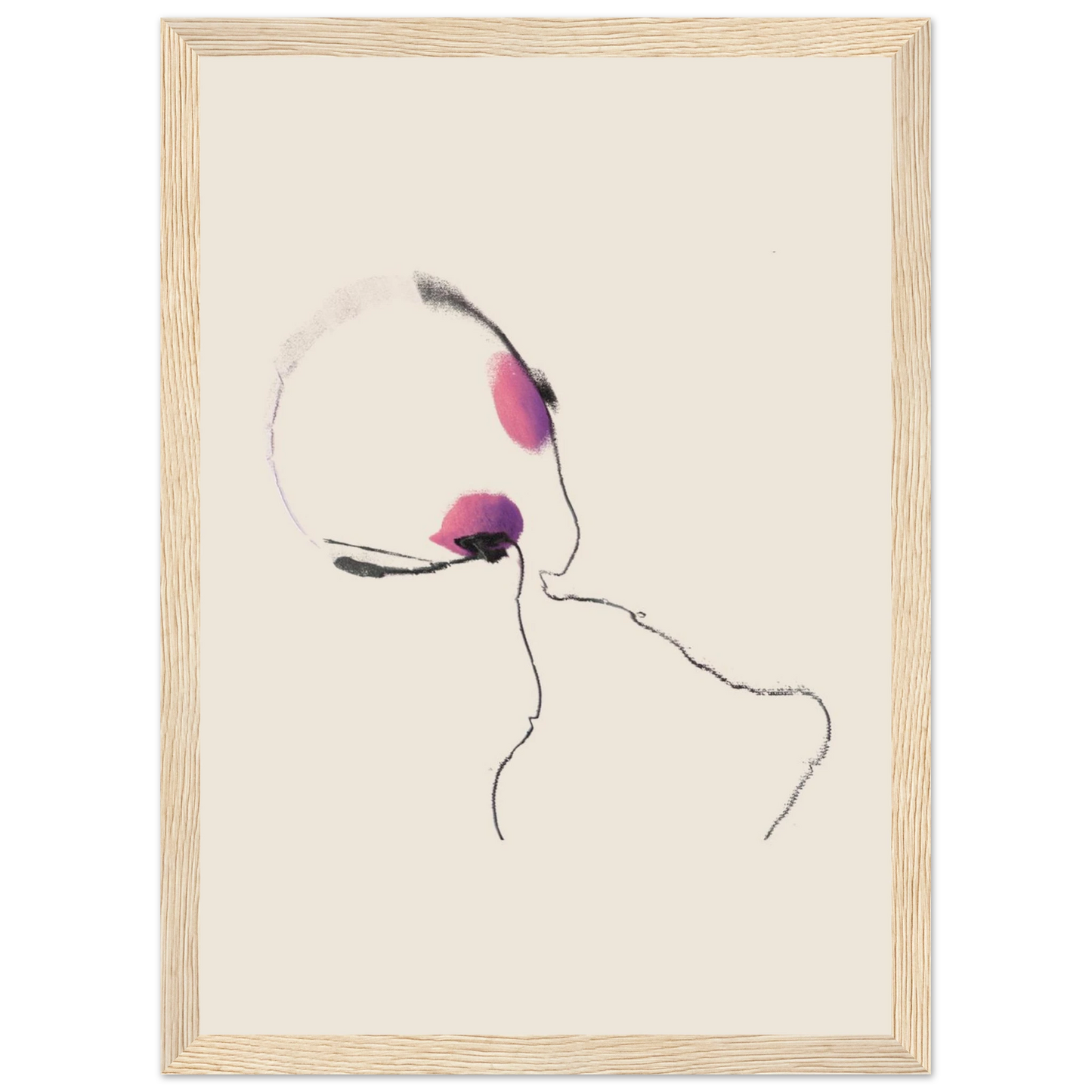 Bliss in the 00s art print in a Wood frame size A2 (42 x 59.4  cm) affordable wall art by Art Aunty NZ