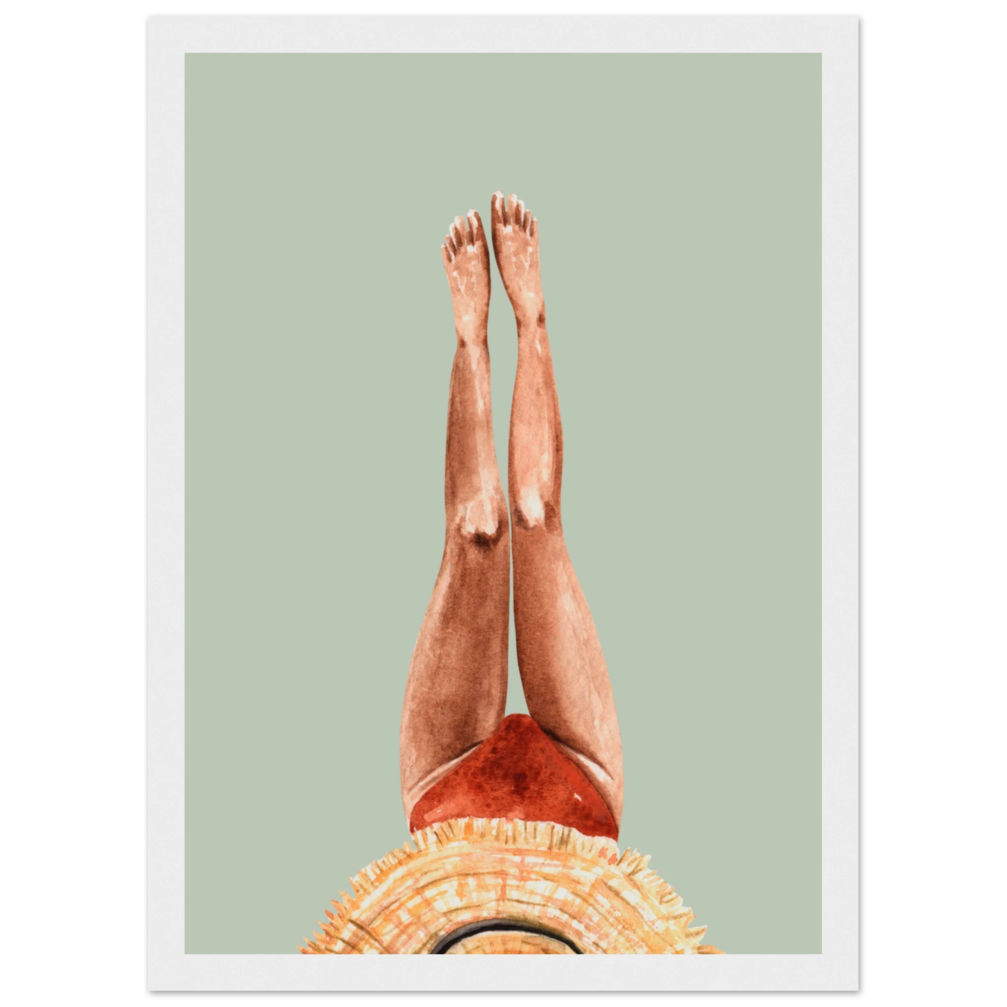 Beach daze 1 art print in a Wood frame size 21x29.7 cm / 8x12" affordable wall art by Art Aunty NZ