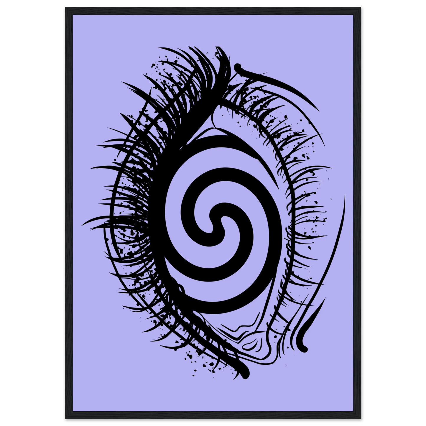 Hypnotic gaze abstract eye swirl print by anya trut choose your size frame art print in a Wood frame size 21x29.7 cm / 8x12" affordable wall art by Art Aunty NZ