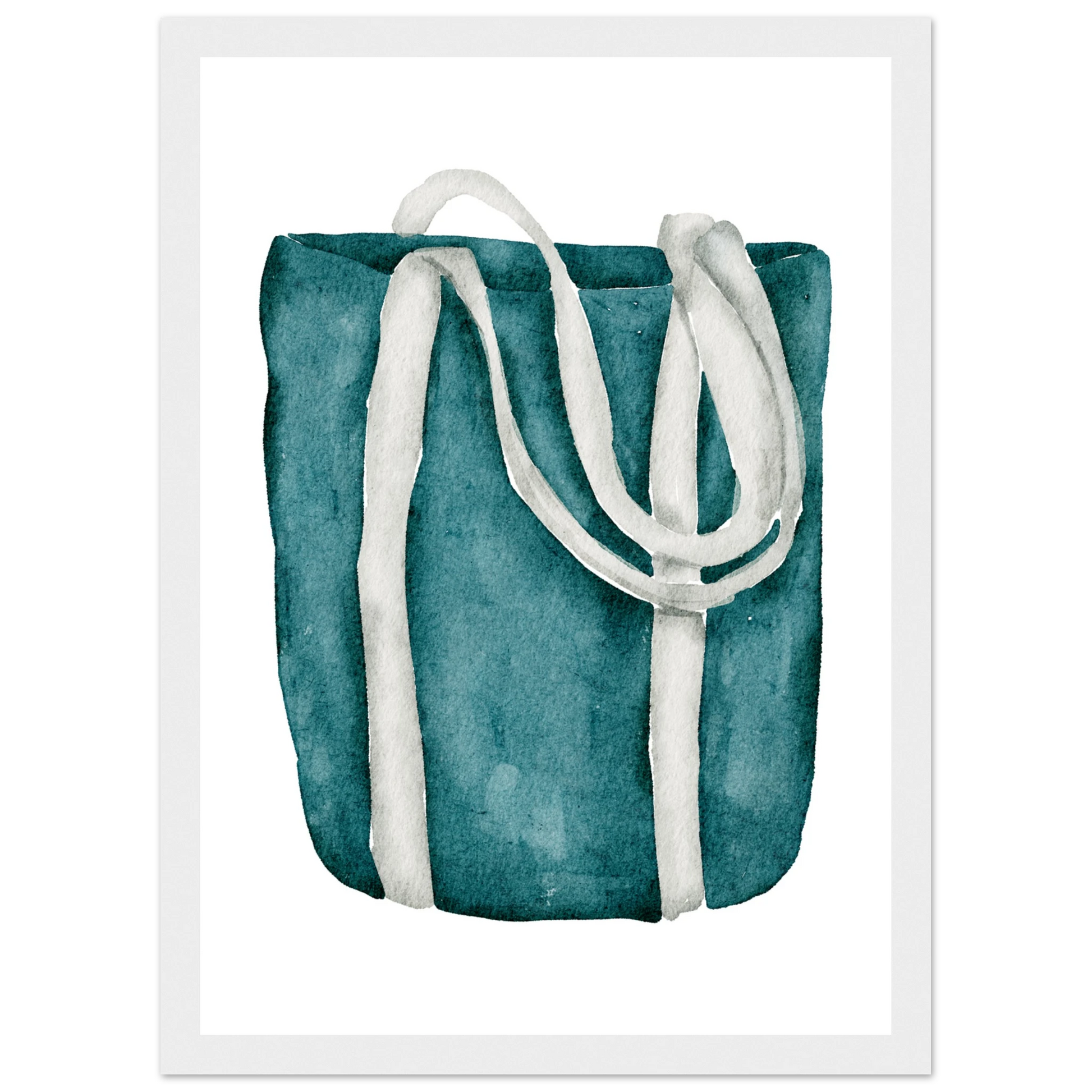 Beach bag 1 art print in a Black frame size A1 (59.4 x 84.1  cm) affordable wall art by Art Aunty NZ