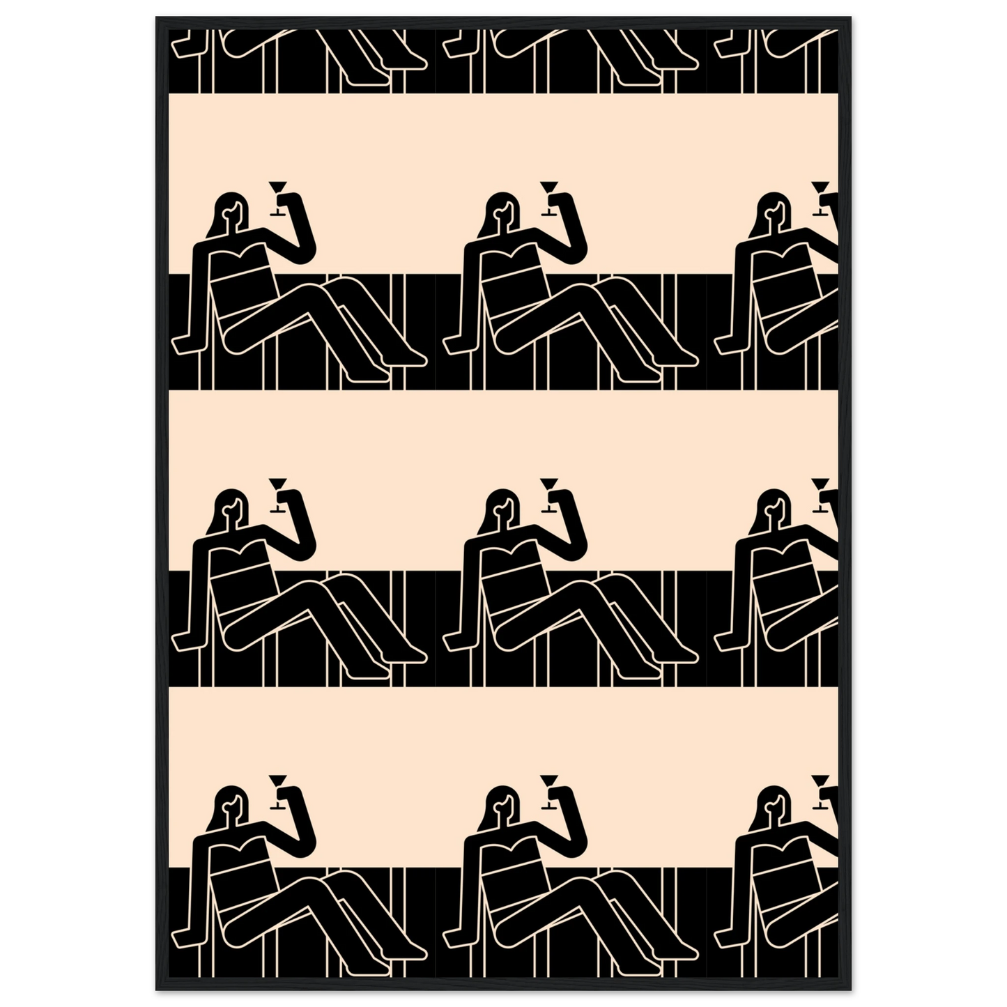 Chillin art print in a White frame size A1 (59.4 x 84.1  cm) affordable wall art by Art Aunty NZ