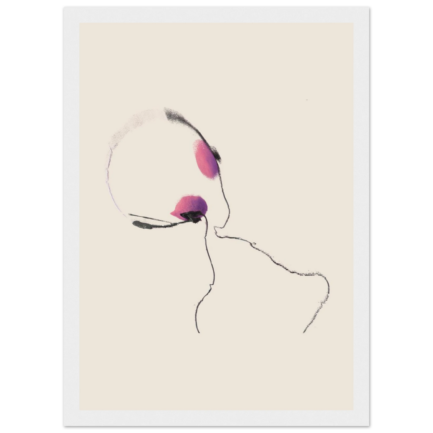 Bliss in the 00s art print in a Black frame size A2 (42 x 59.4  cm) affordable wall art by Art Aunty NZ