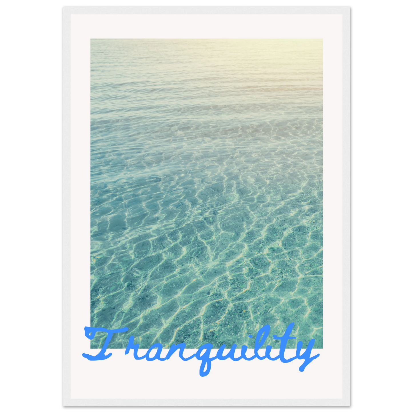Tranquility framed serene water reflection art print by anya trut in your choice of size and frame finish art print in a Wood frame size A2 (42 x 59.4  cm) affordable wall art by Art Aunty NZ