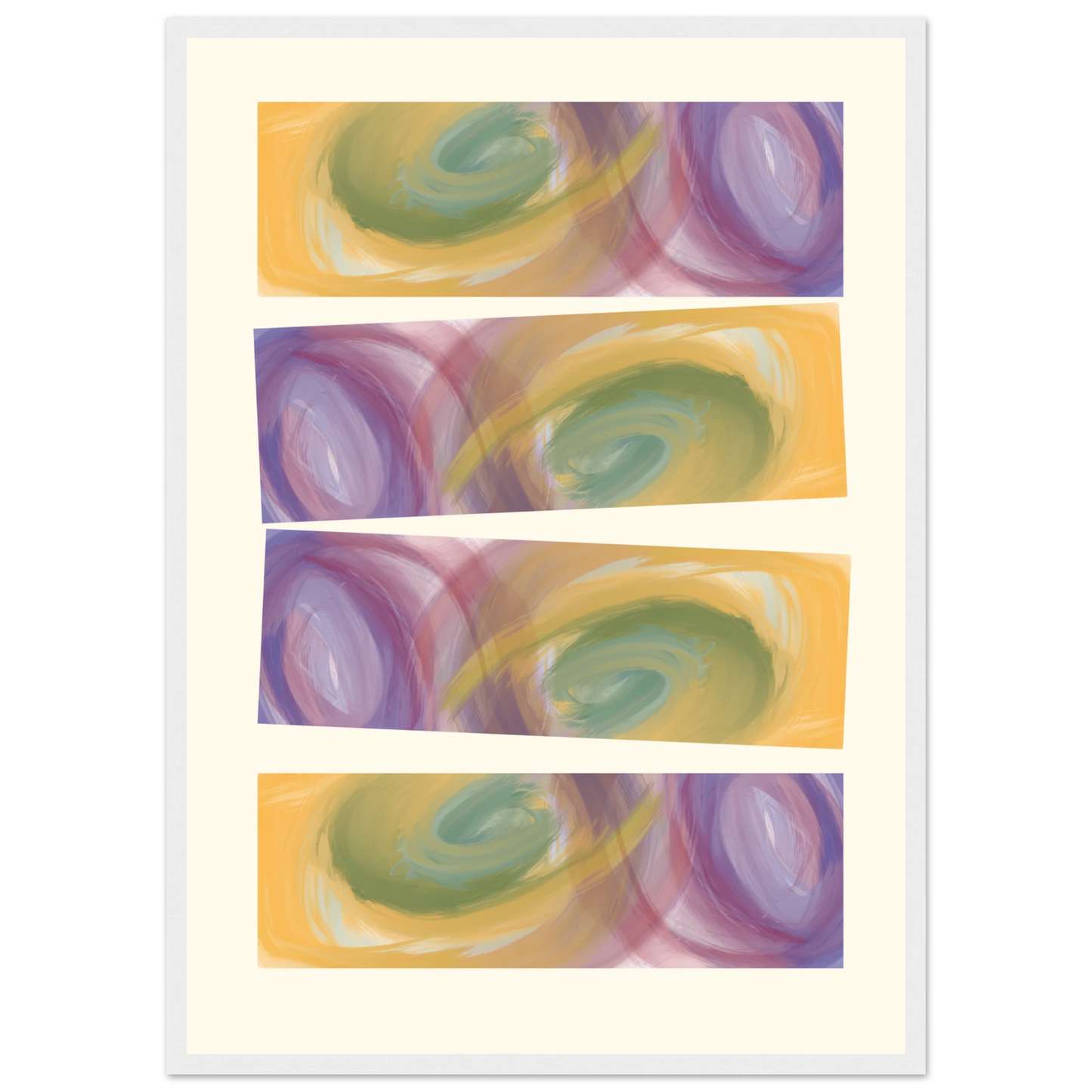 Abstract swirls art print by anya trut serene hues in your choice of frame art print in a Wood frame size A2 (42 x 59.4  cm) affordable wall art by Art Aunty NZ