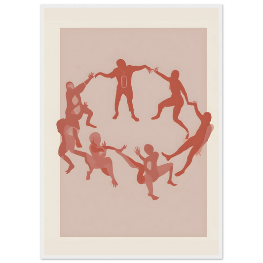 Unity in motion by anya trut modern figurative art print available in multiple sizes and frames art print in a White frame size 21x29.7 cm / 8x12" affordable wall art by Art Aunty NZ